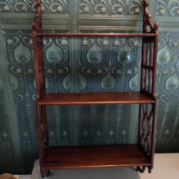 antique 3 tier wood shelf - Picture 2 of 3